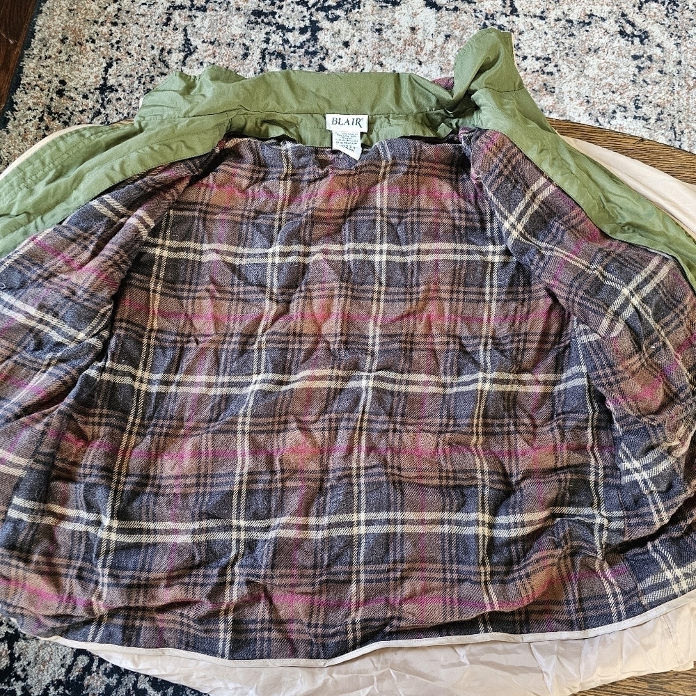 Vintage Blair Khaki Jacket With Removable Wool Interior Size Womens Large Petite - Picture 12 of 15